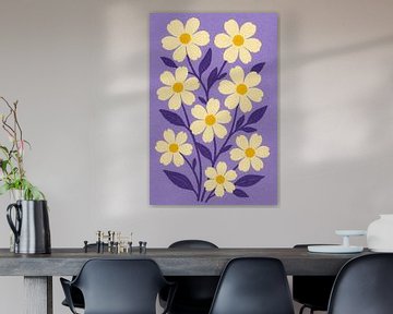 Crèmekleurige Bloesems op Lila van But First Framing