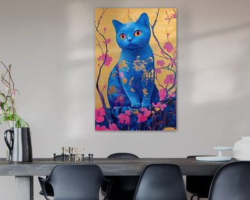 Sommer Blaue Katze