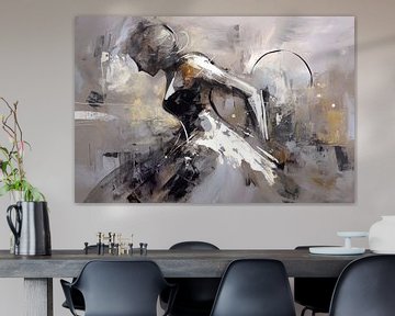 Vrouwenfiguur van Abstract Schilderij