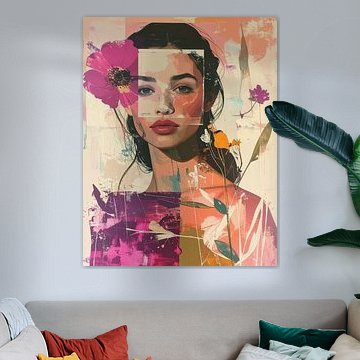 Abstract portret - Her Skin Remembers Summer van Moonheart Artworks