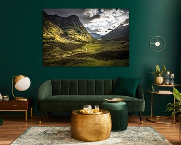 Uitzicht op Glencoe vanaf het uitzichtspunt Lost Valley van Christian Müringer