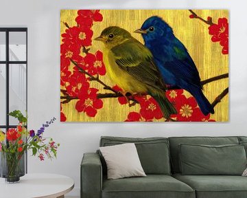 modern japanese art with birds by Egon Zitter