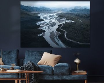 Alleen in de hooglanden – IJslands landschap met rivieren van Dylan Shu Photography