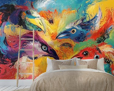 Voorbeeld van het werk in een kamer