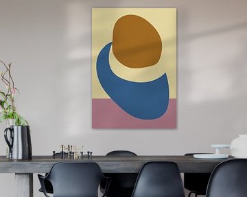 Balanced Stones in Blue , Butter Yellow and Terra by Dina Dankers