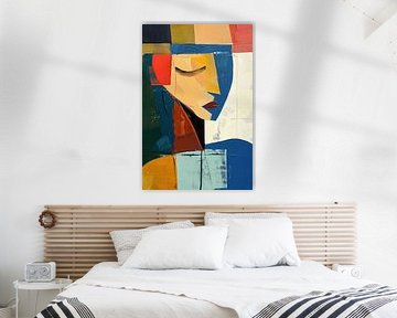 Woman Face | Face Blue by Eye catching paintings