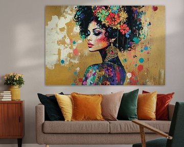 Vrouw met Bloemen van Blikvanger Schilderijen