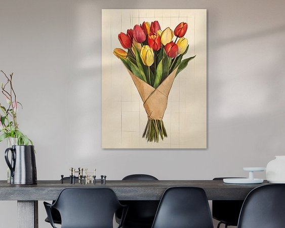 Voorbeeld van het werk in een kamer