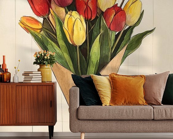 Voorbeeld van het werk in een kamer