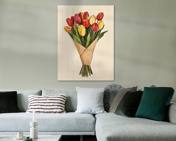 Voorbeeld van het werk in een kamer