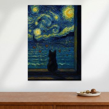 Black cat X Starry night