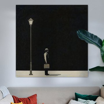 Peinture minimaliste de la solitude