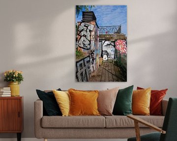Graffiti Corner in Berlijn Kreuzberg Duitsland van Matthias Hauser