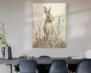 Engraving Hare by Franka Poulain