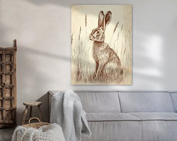 hare in the field by Franka Poulain