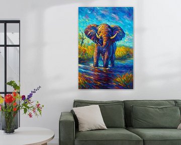 Olifant schilderij van Johannes