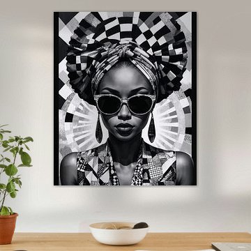 Frauenportrait s/w abstrakt