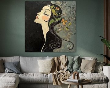 Woman with Flowers | Recognisable Woman with Ears by Art Whims