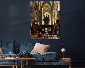 Victor-Jules Génisson. Interieur van Gotische kathedraal