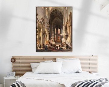 Victor-Jules Génisson. Interieur van Gotische kathedraal