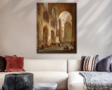 Victor-Jules Génisson. Interieur van Gotische kathedraal