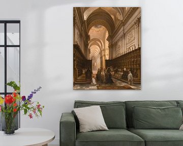 Victor-Jules Génisson. Interieur van Gotische kathedraal