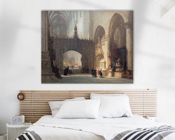 Victor-Jules Génisson. Interieur van Gotische kathedraal
