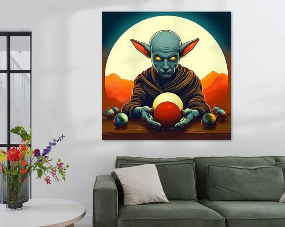 Voorbeeld van het werk in een kamer