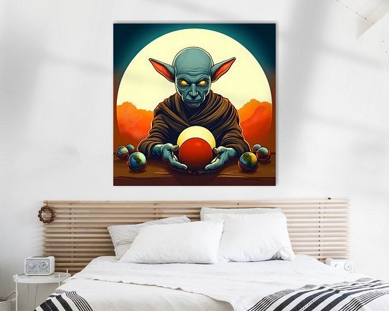 Voorbeeld van het werk in een kamer