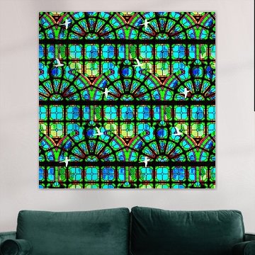 Popart glas-in-lood-raam Lutherse kerk Utrecht