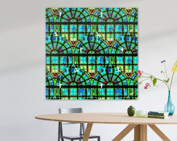 Popart glas-in-lood-raam Lutherse kerk Utrecht van Ruben van Gogh - smartphoneart