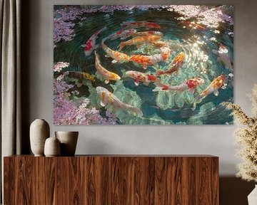 orientalische kunst japanische koi karpfen