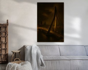Erasmusbrug Rotterdam in de nacht van Franka Poulain