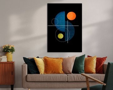 Digitaal abstract met blauw van Corinne Welp