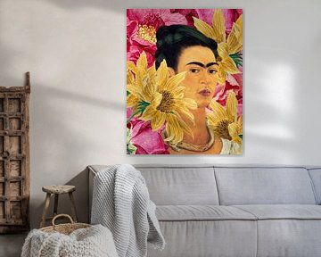 Frida in Yellow and Pink Garden van Marja van den Hurk
