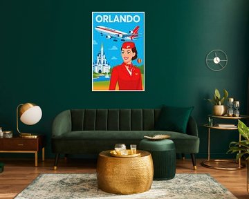Travel poster orlando disney modern van Dennis Klaassen
