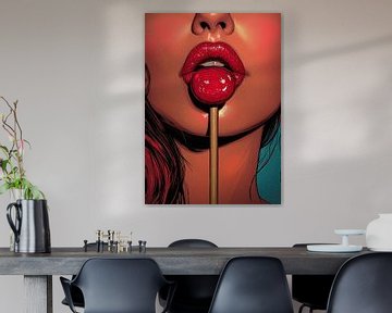 Sexy lippen met een snoepje van R Pevitanada