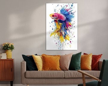 Colourful fighting fish painting by ARTemberaubend