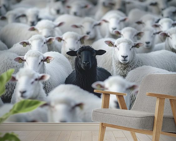 Voorbeeld van het werk in een kamer