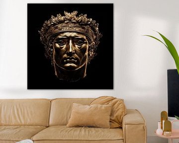 Goldene Krone und Kopf Statue Porträt von TheXclusive Art