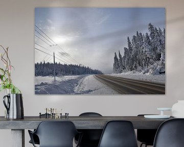 A country road in winter by Claude Laprise