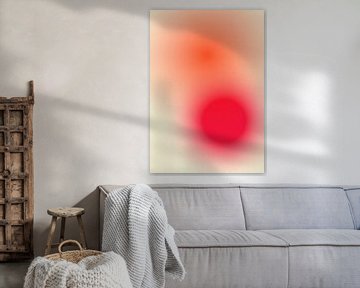 Retro jaren 70 neon kunst. Abstract verloop in oranje, roze, wit van Dina Dankers