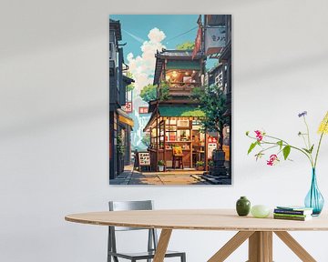 pixel art dorp winkel