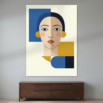 Femme Bauhaus visage géométrique