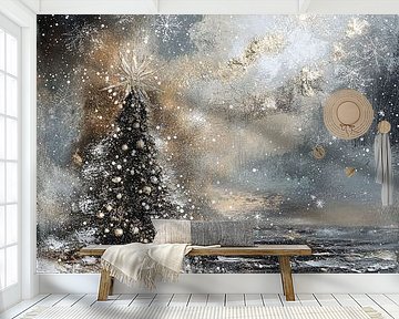 Weihnachtsbaum in sanften Erdtönen - ländliche Weihnachten von Mel Digital Art