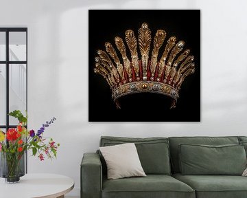 Goldene Krone mit Federn von TheXclusive Art