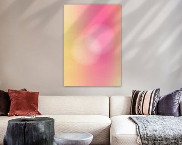 Retro jaren 70 neonkunst. Zachte kleurverlopen in geel en roze van Dina Dankers