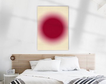 Retro jaren 70 neon kunst. Abstract kleurverloop in wijnrood en wit van Dina Dankers