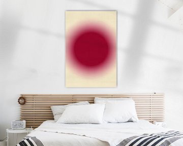Retro jaren 70 neon kunst. Abstract kleurverloop in wijnrood en wit van Dina Dankers
