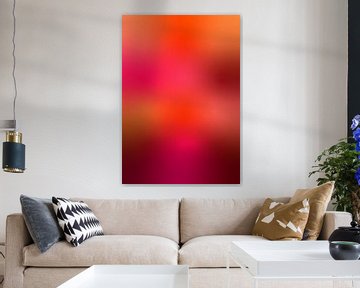 Retro jaren 70 neon kunst. Abstract kleurverloop in roze, oranje, terracotta van Dina Dankers